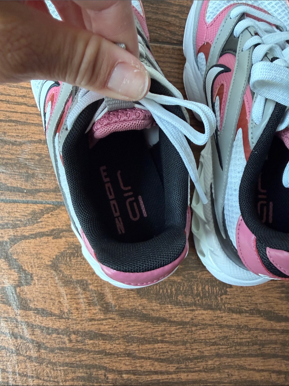 Nike Women's Zoom Air  Pink, White & Gray Mesh Running Sneakers - Picture 9 of 10
